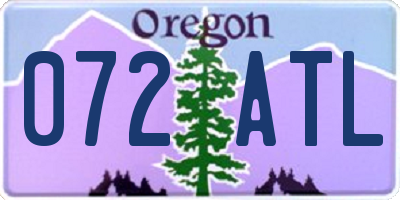 OR license plate 072ATL