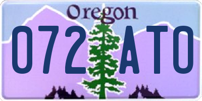 OR license plate 072ATO