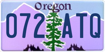 OR license plate 072ATQ