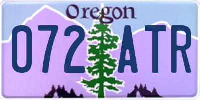 OR license plate 072ATR