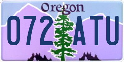 OR license plate 072ATU