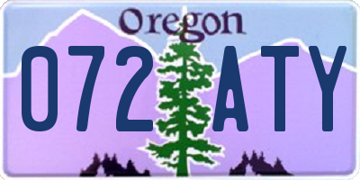 OR license plate 072ATY