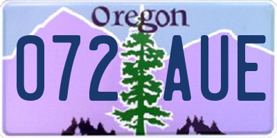 OR license plate 072AUE