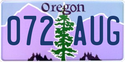 OR license plate 072AUG