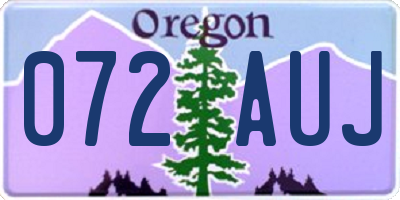 OR license plate 072AUJ