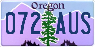 OR license plate 072AUS