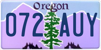 OR license plate 072AUY