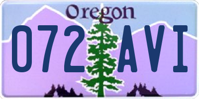 OR license plate 072AVI