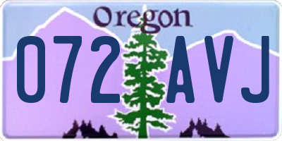 OR license plate 072AVJ
