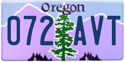 OR license plate 072AVT