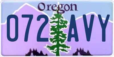 OR license plate 072AVY
