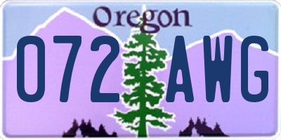 OR license plate 072AWG
