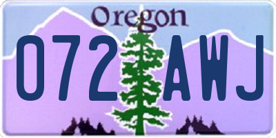 OR license plate 072AWJ
