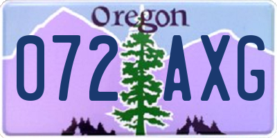 OR license plate 072AXG