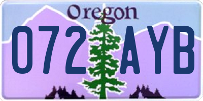 OR license plate 072AYB