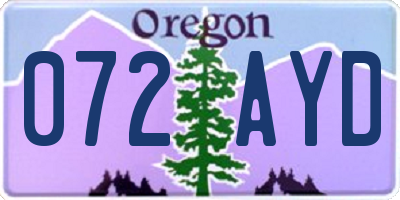 OR license plate 072AYD