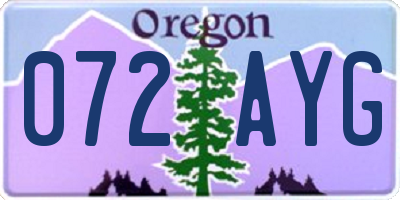 OR license plate 072AYG