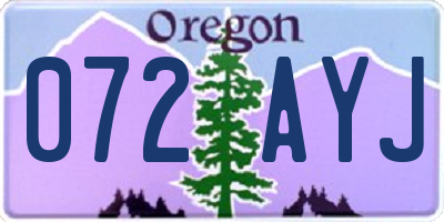 OR license plate 072AYJ