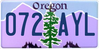 OR license plate 072AYL