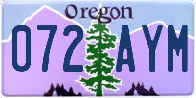 OR license plate 072AYM