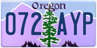 OR license plate 072AYP