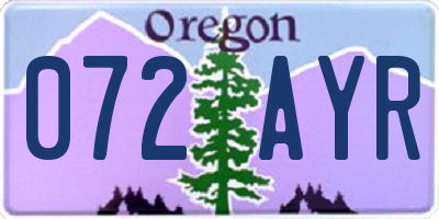 OR license plate 072AYR