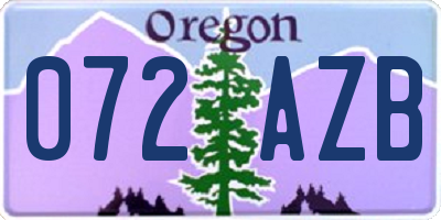 OR license plate 072AZB
