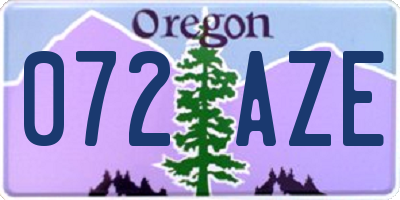 OR license plate 072AZE
