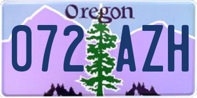 OR license plate 072AZH