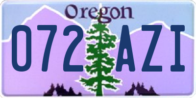 OR license plate 072AZI