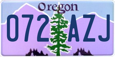 OR license plate 072AZJ