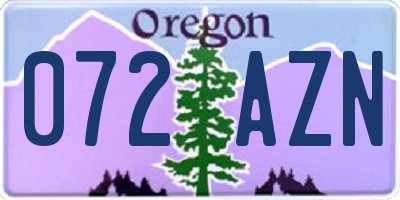 OR license plate 072AZN