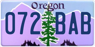 OR license plate 072BAB