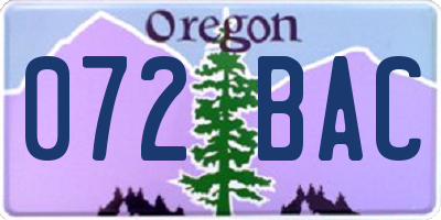 OR license plate 072BAC