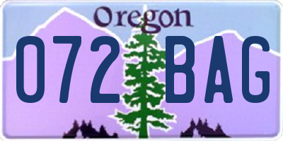 OR license plate 072BAG