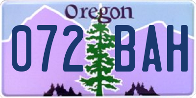 OR license plate 072BAH