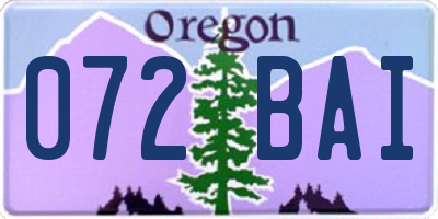 OR license plate 072BAI