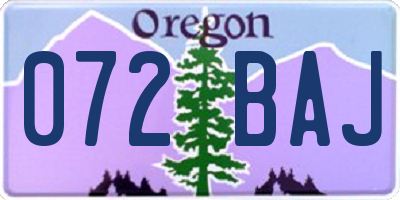 OR license plate 072BAJ