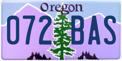OR license plate 072BAS