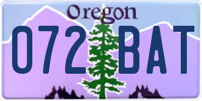 OR license plate 072BAT