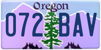 OR license plate 072BAV