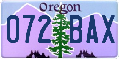 OR license plate 072BAX