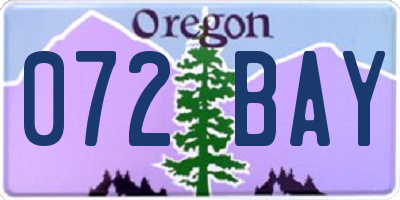 OR license plate 072BAY