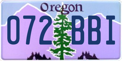 OR license plate 072BBI