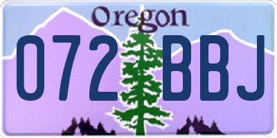 OR license plate 072BBJ