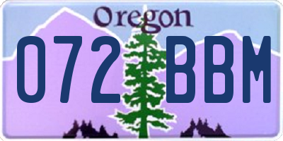 OR license plate 072BBM