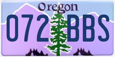 OR license plate 072BBS
