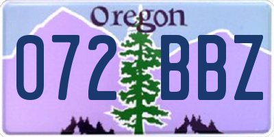 OR license plate 072BBZ