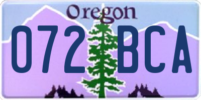 OR license plate 072BCA