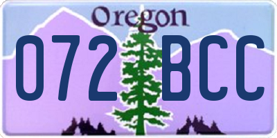 OR license plate 072BCC